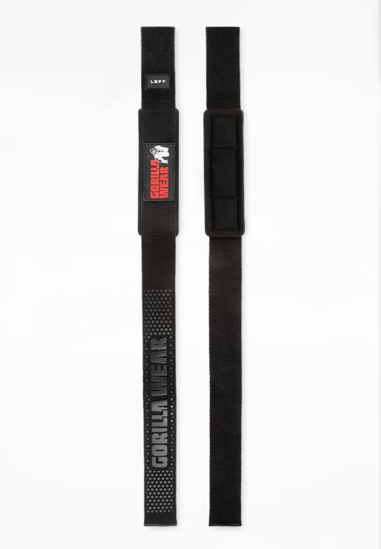 Padded Silicone Lifting Straps - Black