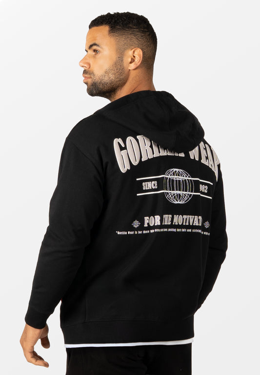 Scofield Zipped Hoodie - Black