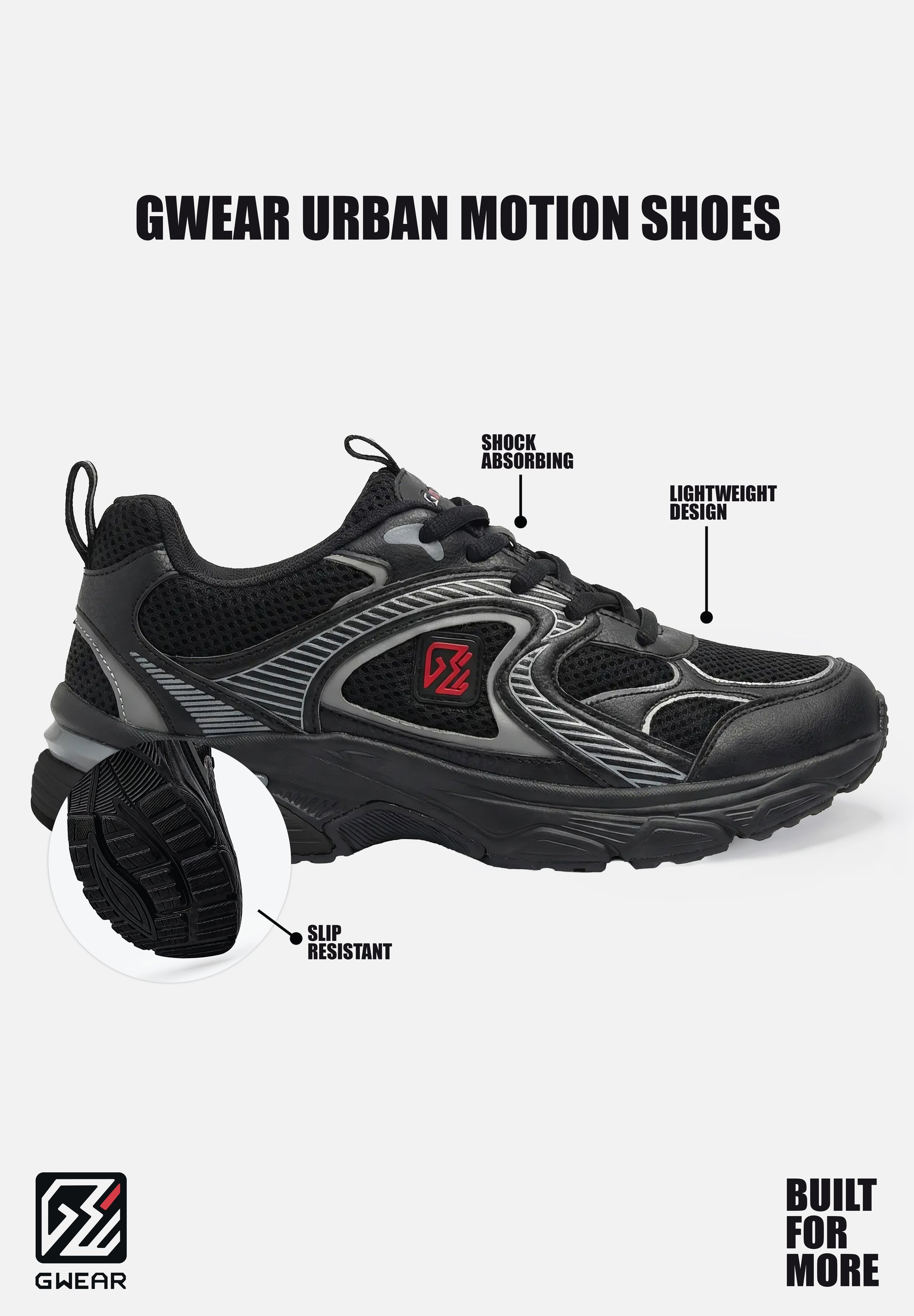 Gwear Urban Motion Shoes - Black