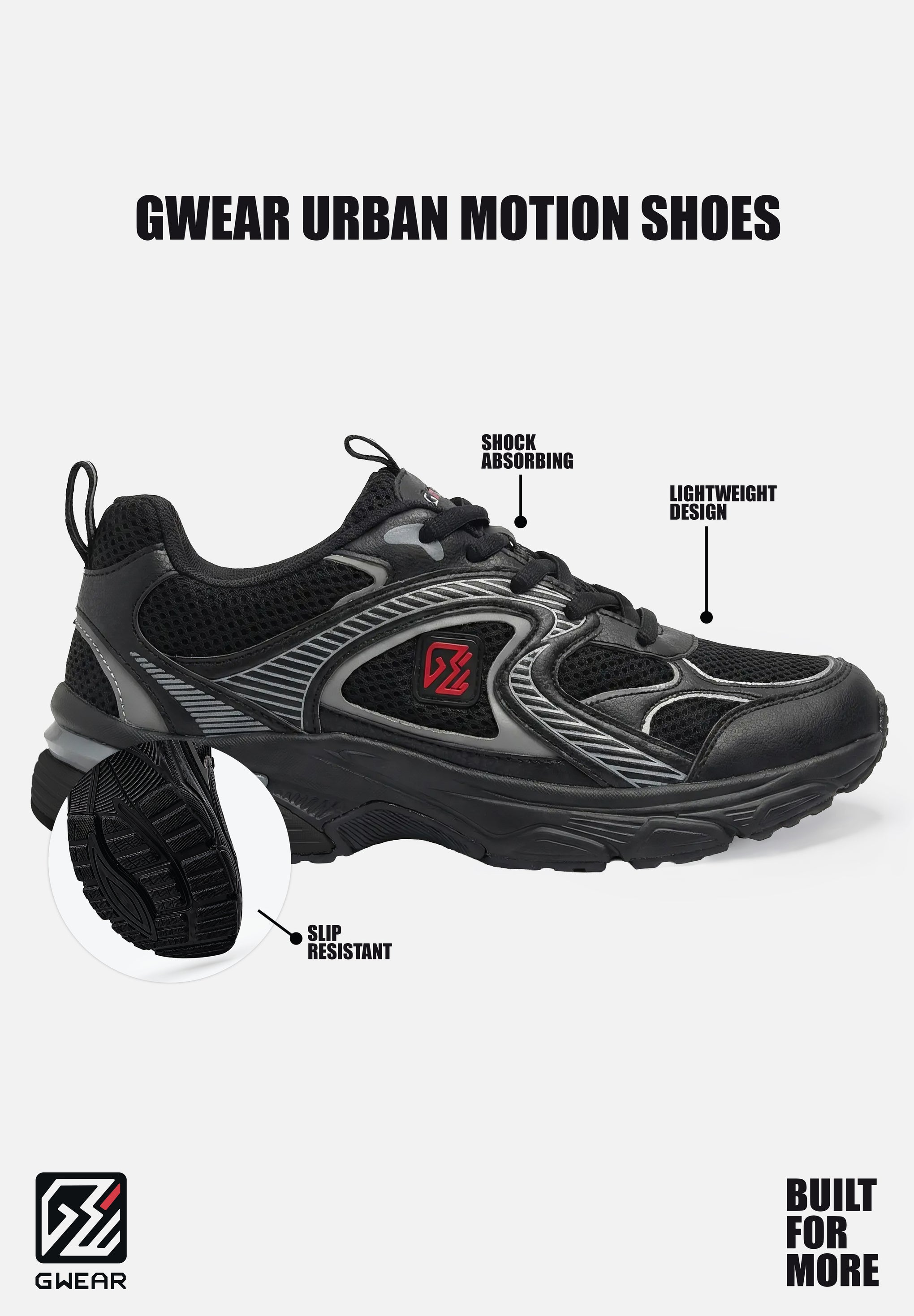 Gwear Urban Motion Shoes - Black