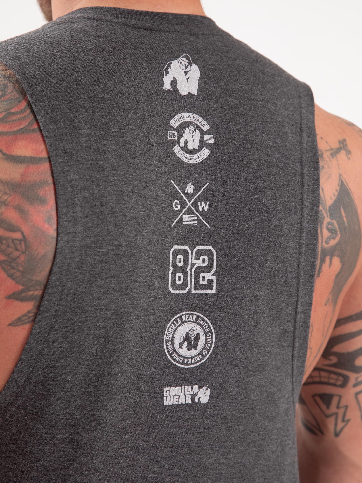 Lopez Drop Armhole Tank Top - Dark Gray Melange