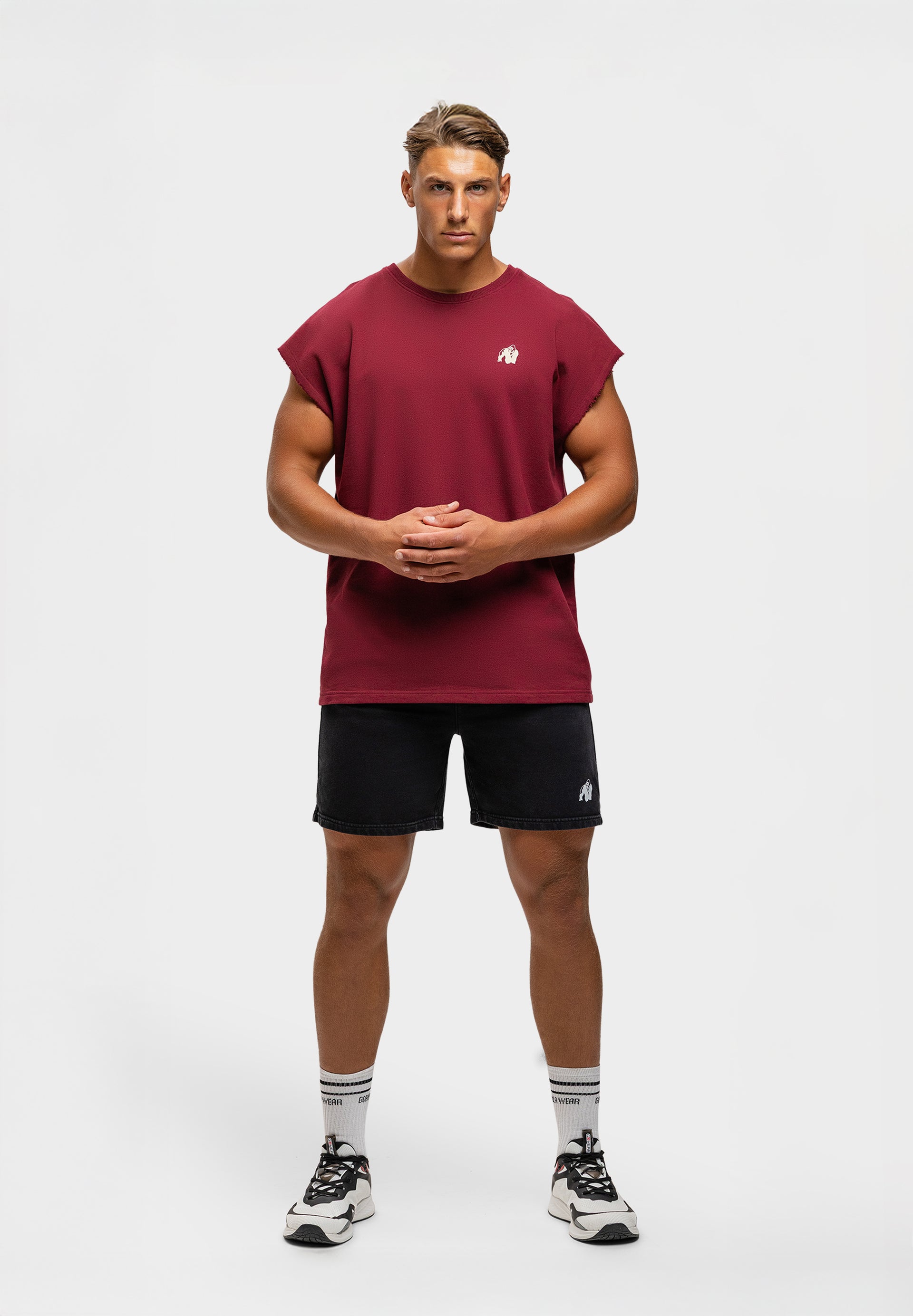 Bouse Cut Off Tank Top - Burgundy