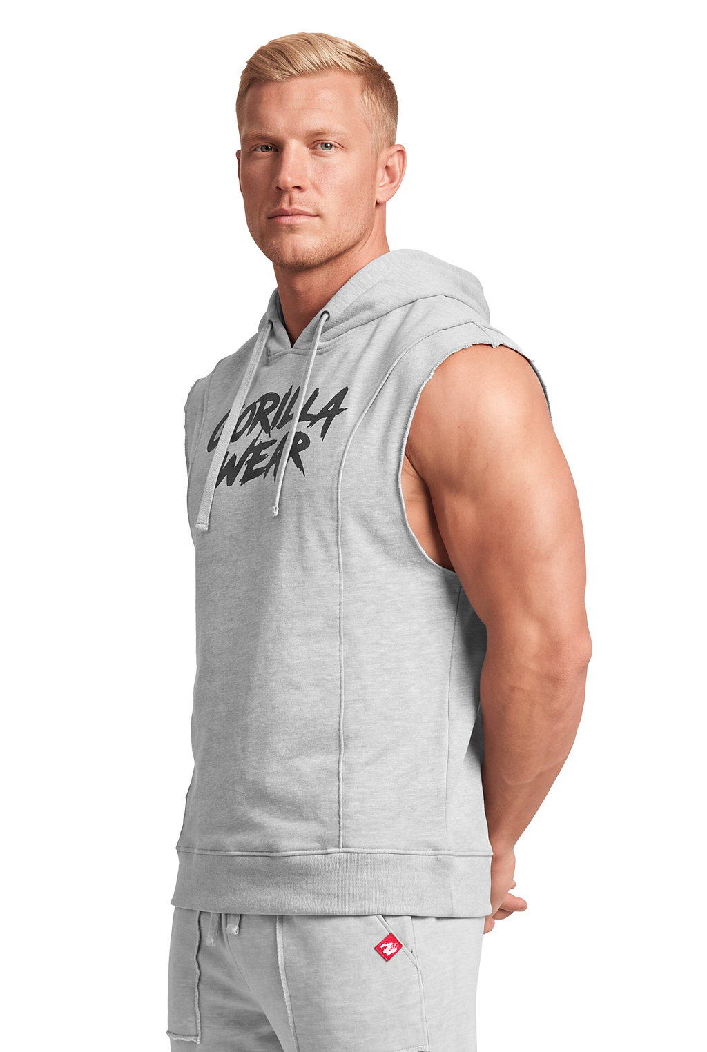 Asheville Raw Sleeveless Hoodie - Gray