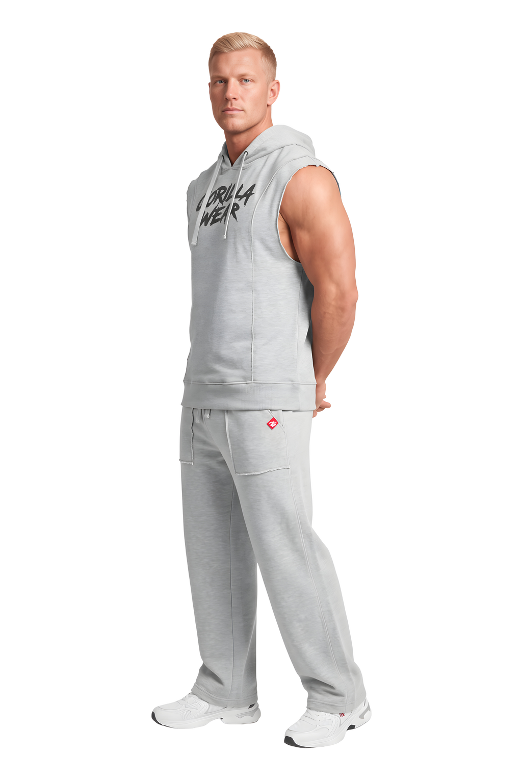 Asheville Raw Sleeveless Hoodie - Gray