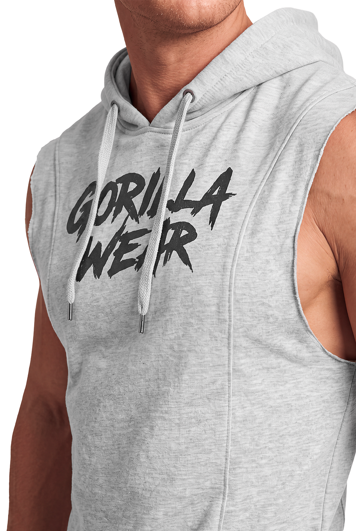 Asheville Raw Sleeveless Hoodie - Gray