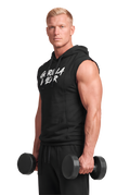 Asheville Raw Sleeveless Hoodie - Black