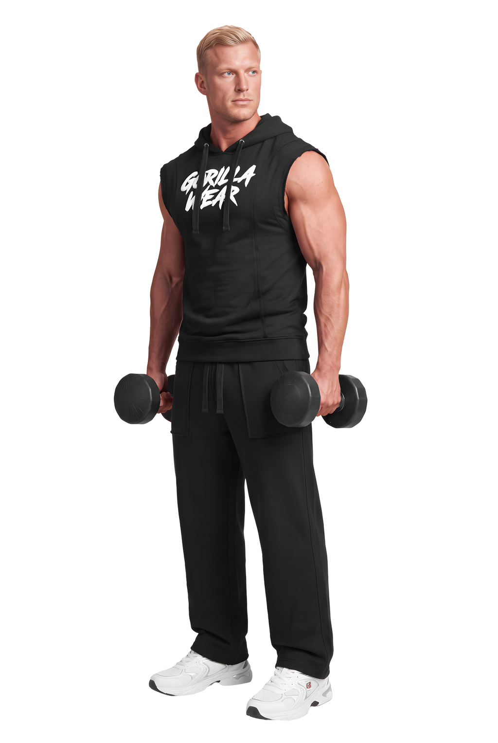 Asheville Raw Sleeveless Hoodie - Black