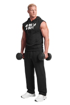 Asheville Raw Sleeveless Hoodie - Black