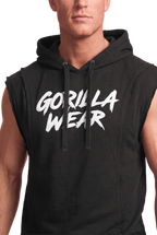 Asheville Raw Sleeveless Hoodie - Black