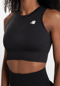 Olivia Seamless Crop Top - Black