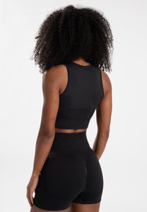 Olivia Seamless Crop Top - Black