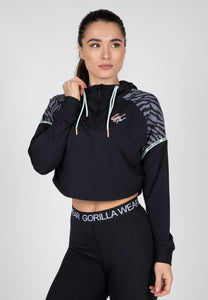 Zion Cropped Hoodie - Black