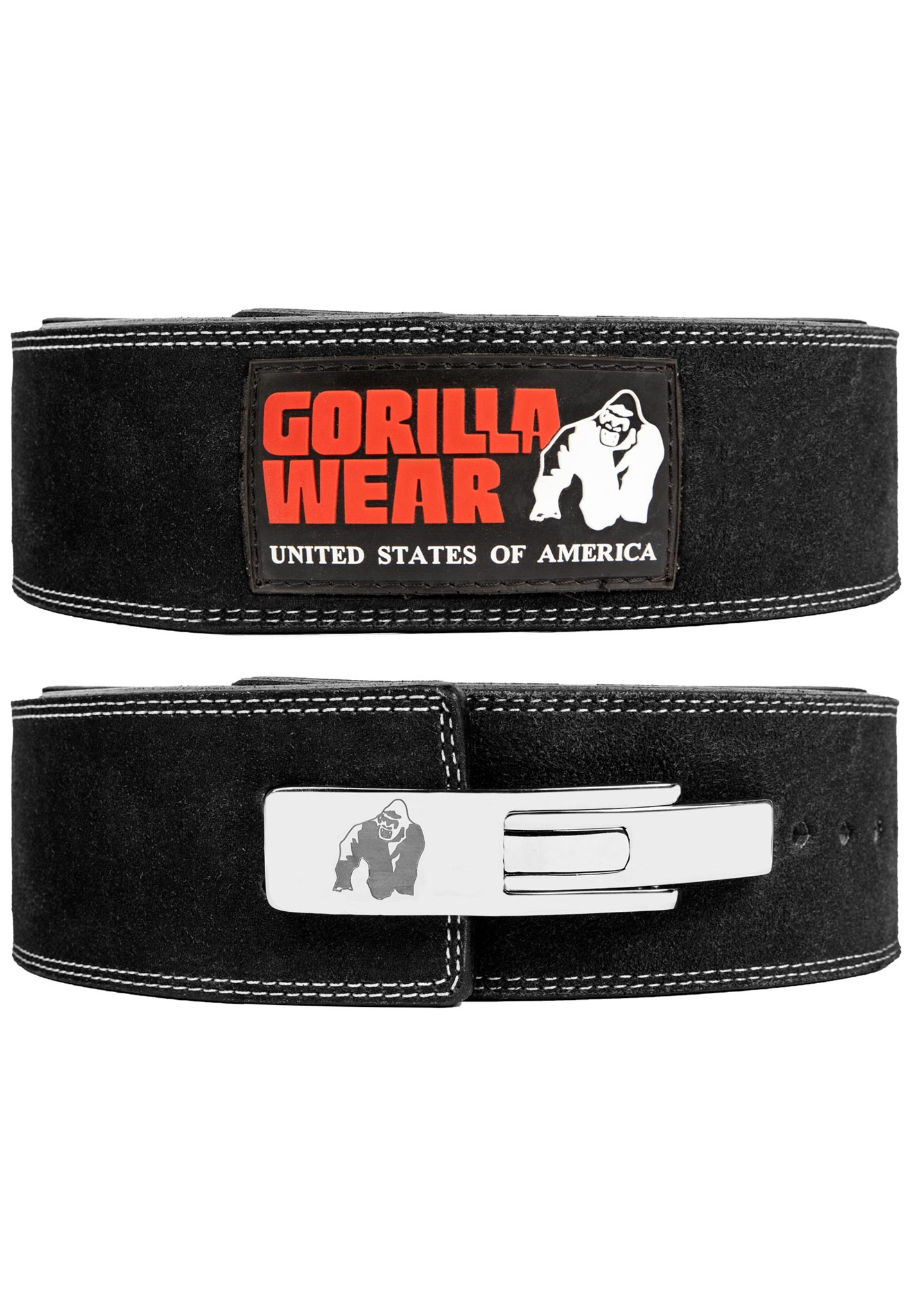 Gorilla Wear 4 Inch Leather Lever Belt - Black