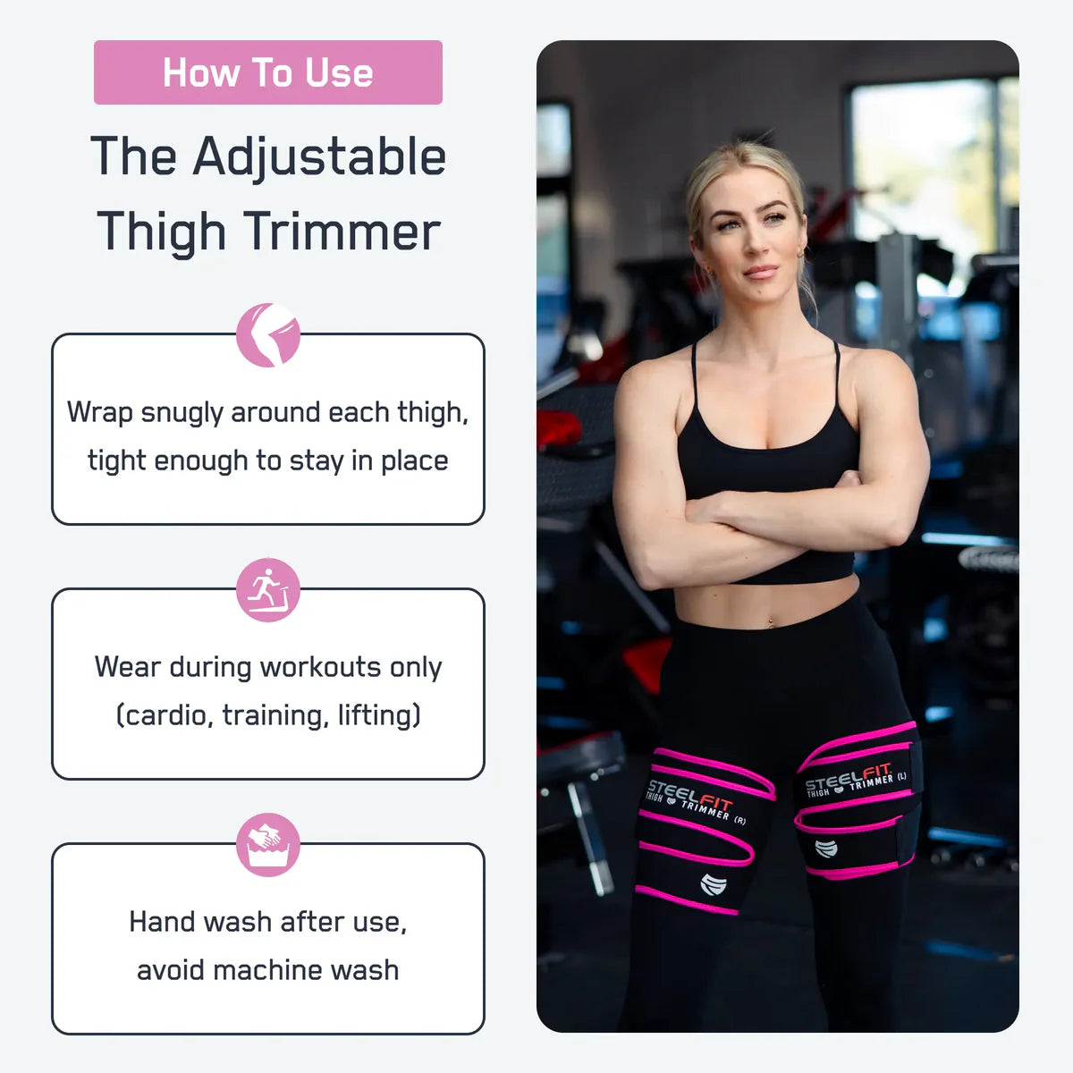 Rrip për djegie të yndyrës në kofshë - Adjustable Thigh Trimmers
