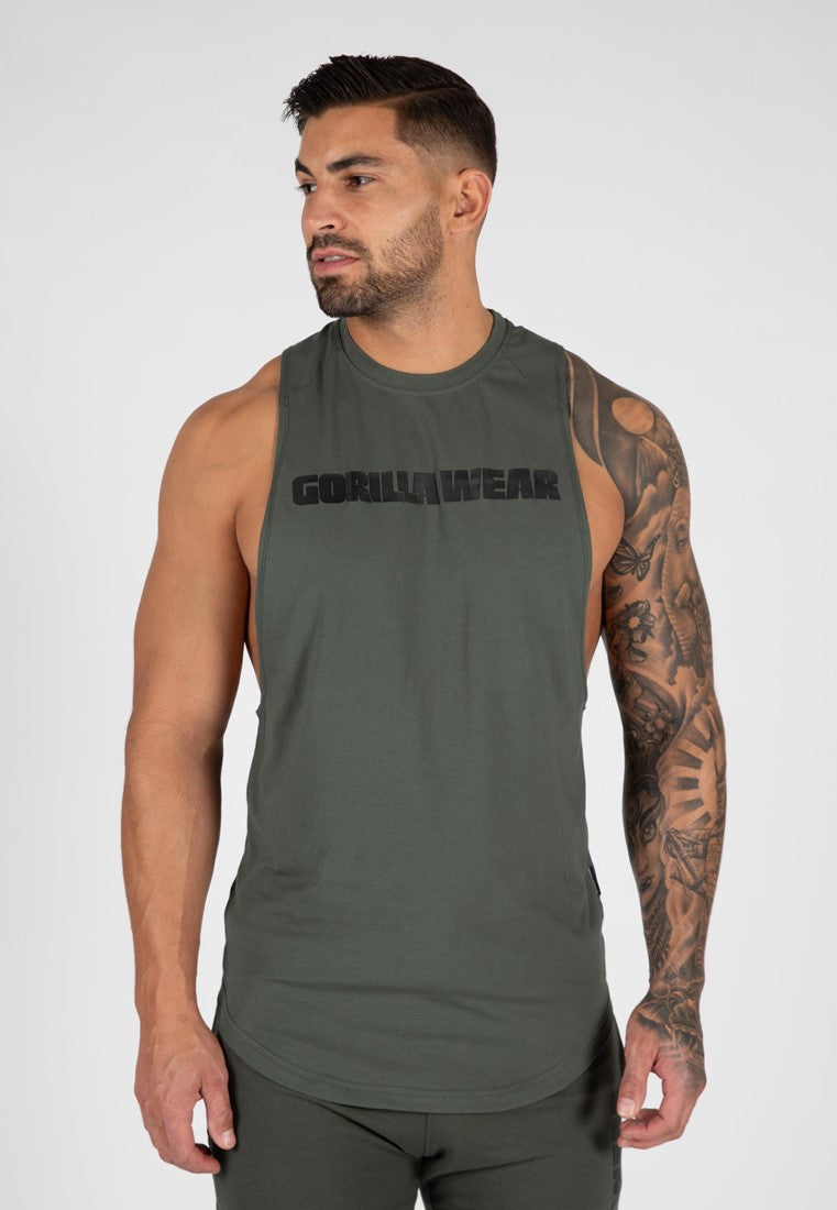 Milo Drop Armhole Tank Top - Green