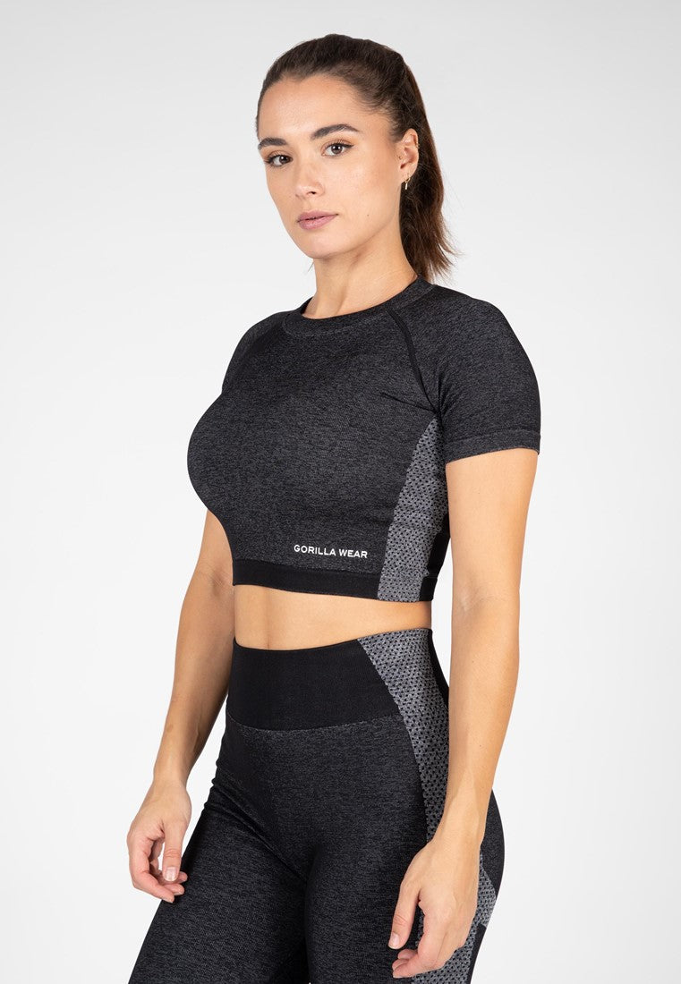 Selah Seamless Crop Top - Black