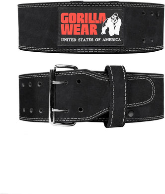 Gorilla Wear 4 Inch Leather Lifting Belt - Black