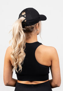 Sharon Ponytail Cap - Black