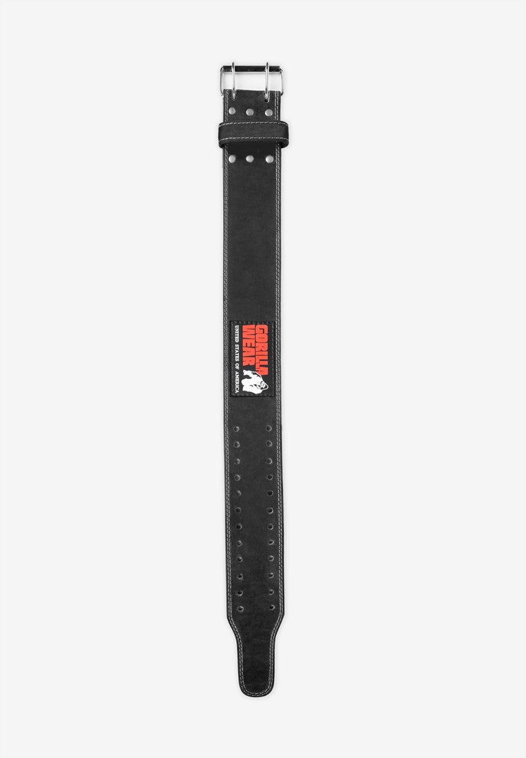 Rrip peshëngritjeje Gorilla Wear prej lëkure 4 inç - i zi
