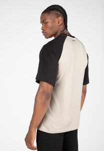 Logan Oversized T-Shirt - Beige/Black