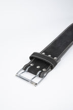 Rrip peshëngritjeje Gorilla Wear prej lëkure 4 inç - i zi