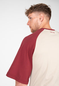 Logan Oversized T-Shirt - Beige/Red