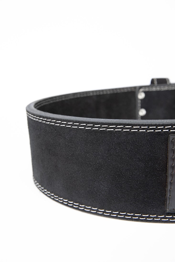 Rrip peshëngritjeje Gorilla Wear prej lëkure 4 inç - i zi