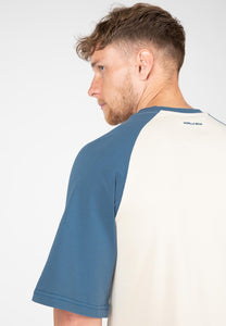 Logan Oversized T-Shirt - Beige/Blue