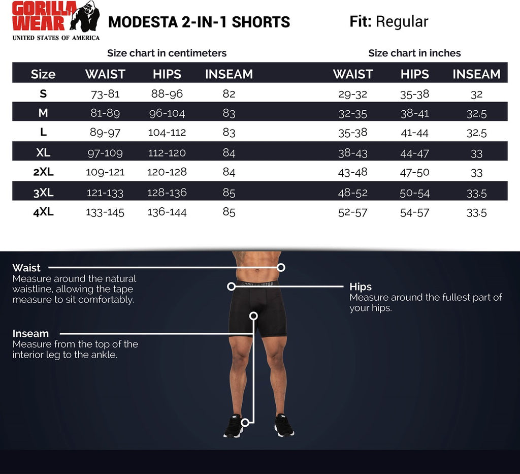 Pantallona të shkurtra Modesto 2-në-1 - E zezë