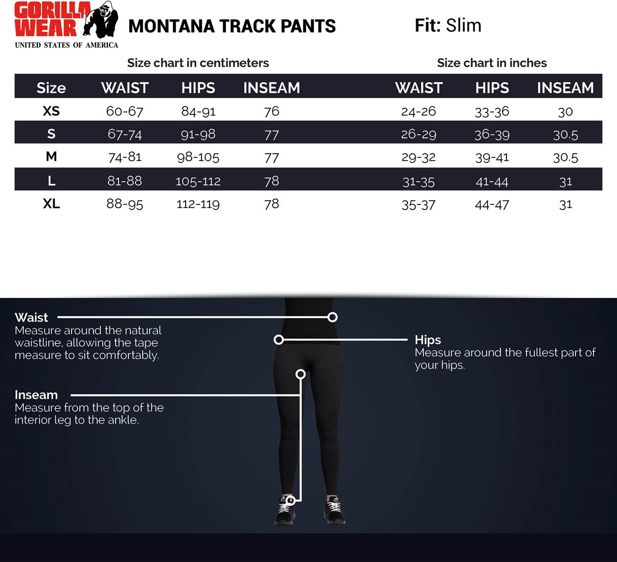 Pantallona Sportive Montana - Të Zeza