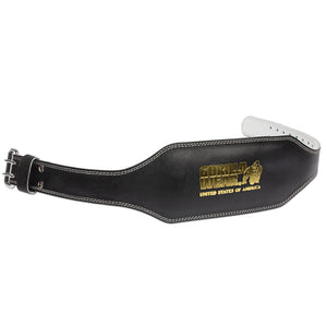 Gorilla Wear 6 Inch Padded Leather Lifting Belt - Black/Gold