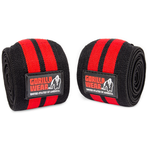 Knee Wraps - 2m - Black/Red