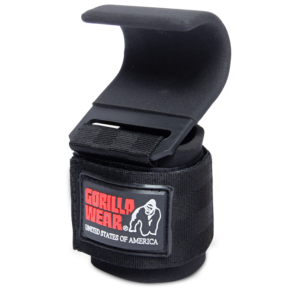 Weight Lifting Hooks - Black- Red