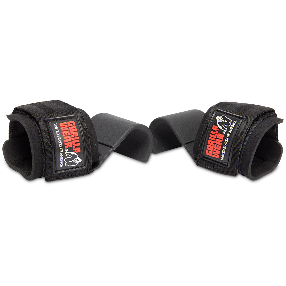 Weight Lifting Hooks - Black- Red