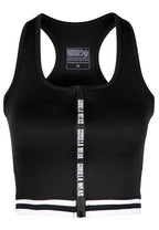 Mesa Zip Crop Top me Zinxhir - E zezë