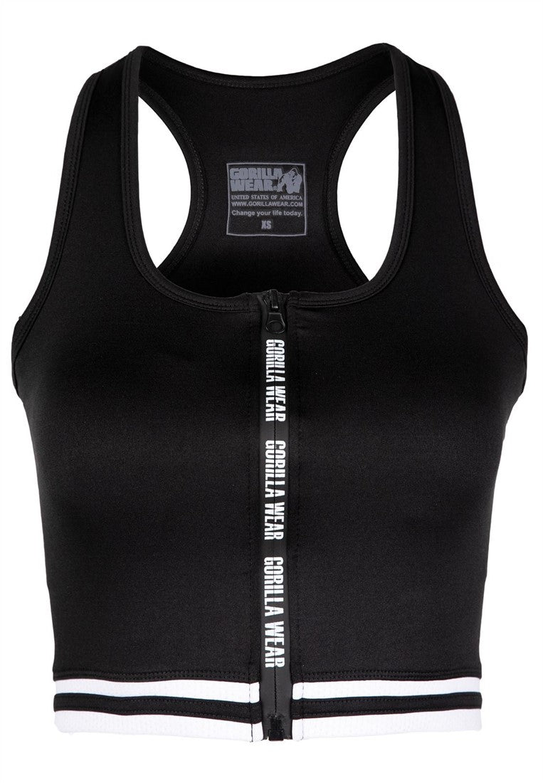 Mesa Zip Front Crop Top - Black
