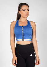 Load image into Gallery viewer, Mesa Zip Front Crop Top - Blue