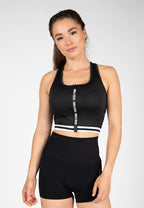 Mesa Zip Crop Top me Zinxhir - E zezë