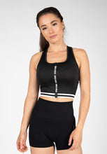 Load image into Gallery viewer, Mesa Zip Front Crop Top - Black