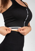 Mesa Zip Crop Top me Zinxhir - E zezë