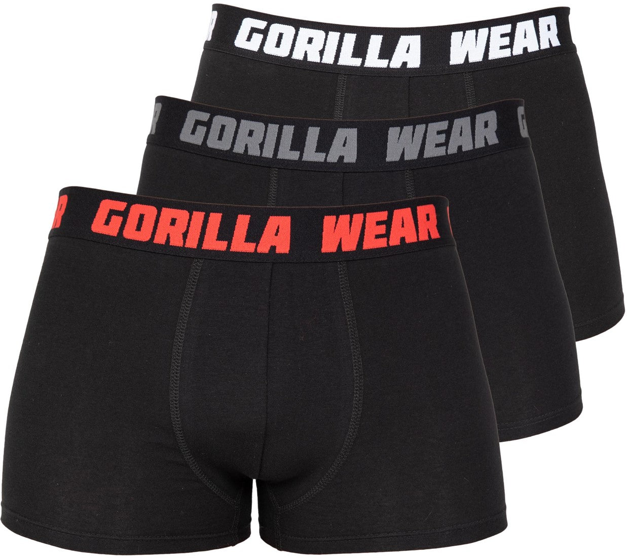 Gorilla Wear Bokse të Shkurtra (3 Copë) - Të Zeza